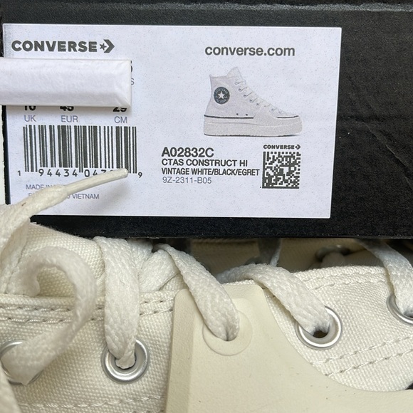 Converse Mens CTAS A02832C
CTAS CONSTRUCT HI VINTAGE WHITE/BLACK/EGRET
PLATFORMS - Picture 16 of 16